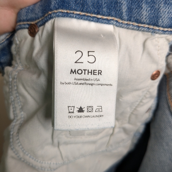 MOTHER The Insider Step Crop Fray Jeans In The Problem With Miracles Sz 25 - Picture 7 of 13